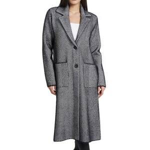 NEW LOVE TOKEN janine long cardigan in white/black